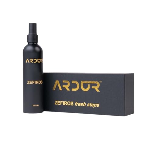 Ardur Zefiros Shoe Deodorant Spray 200ml Odor Remover & Freshener for Shoes, Socks & Footwear All-Day Long-Lasting & Freshness For Sneakers, Boots, Leather & Sports Shoes