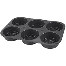 Silicone Muffin Baking Pan Non-stick Circular 6-cup Gray Food-grade Reusable Baking Mold for Cupcakes Muffins Bread Home Kitchen Use