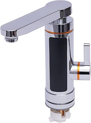 CNCEST 110V Electric Faucet Heater, Stainless Steel Waterproof Tankless Water Heater, Rotatable Fast Heating Tap with LED Digital Display, Electric Faucet for Kitchen, Bathroom, Toilet